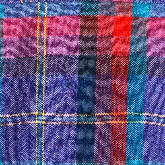 Pendleton 100% Wool Purple Plaid Flannel Button Up Vintage 90's Large - Picture 9 of 13